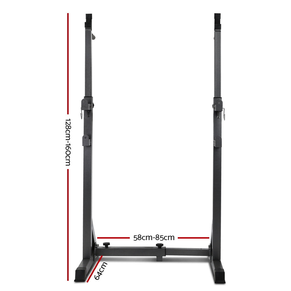 Everfit Squat Rack Pair Fitness Weight Lifting Gym Exercise Barbell Stand Everfit