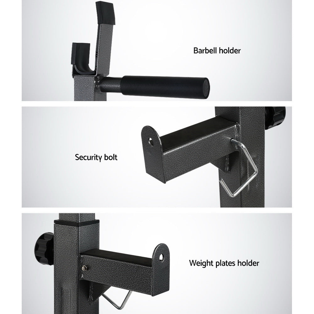 Everfit Squat Rack Pair Fitness Weight Lifting Gym Exercise Barbell Stand Everfit