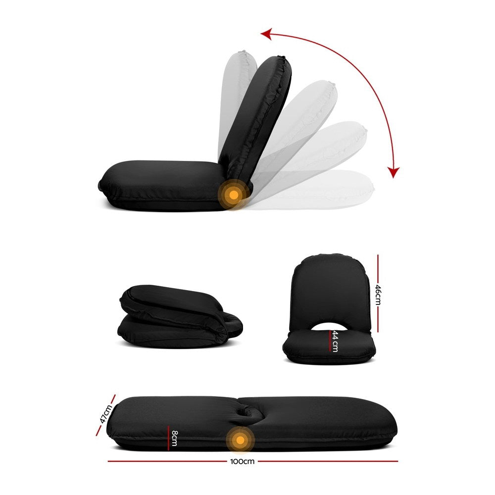 Artiss Foldable Beach Sun Picnic Seat - Black Artiss