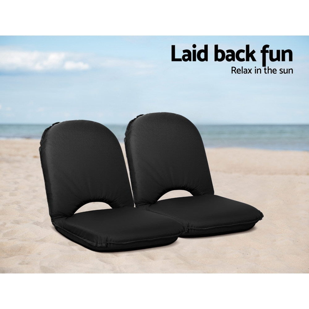 Artiss Foldable Beach Sun Picnic Seat - Black Artiss