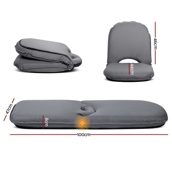 Artiss Foldable Beach Sun Picnic Seat - Grey Artiss