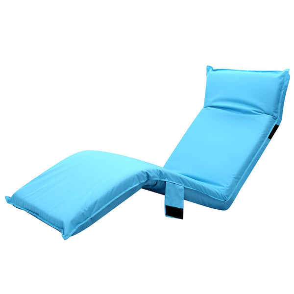 Artiss Adjustable Beach Sun Pool Lounger - Blue Artiss