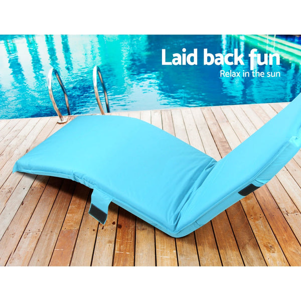 Artiss Adjustable Beach Sun Pool Lounger - Blue Artiss