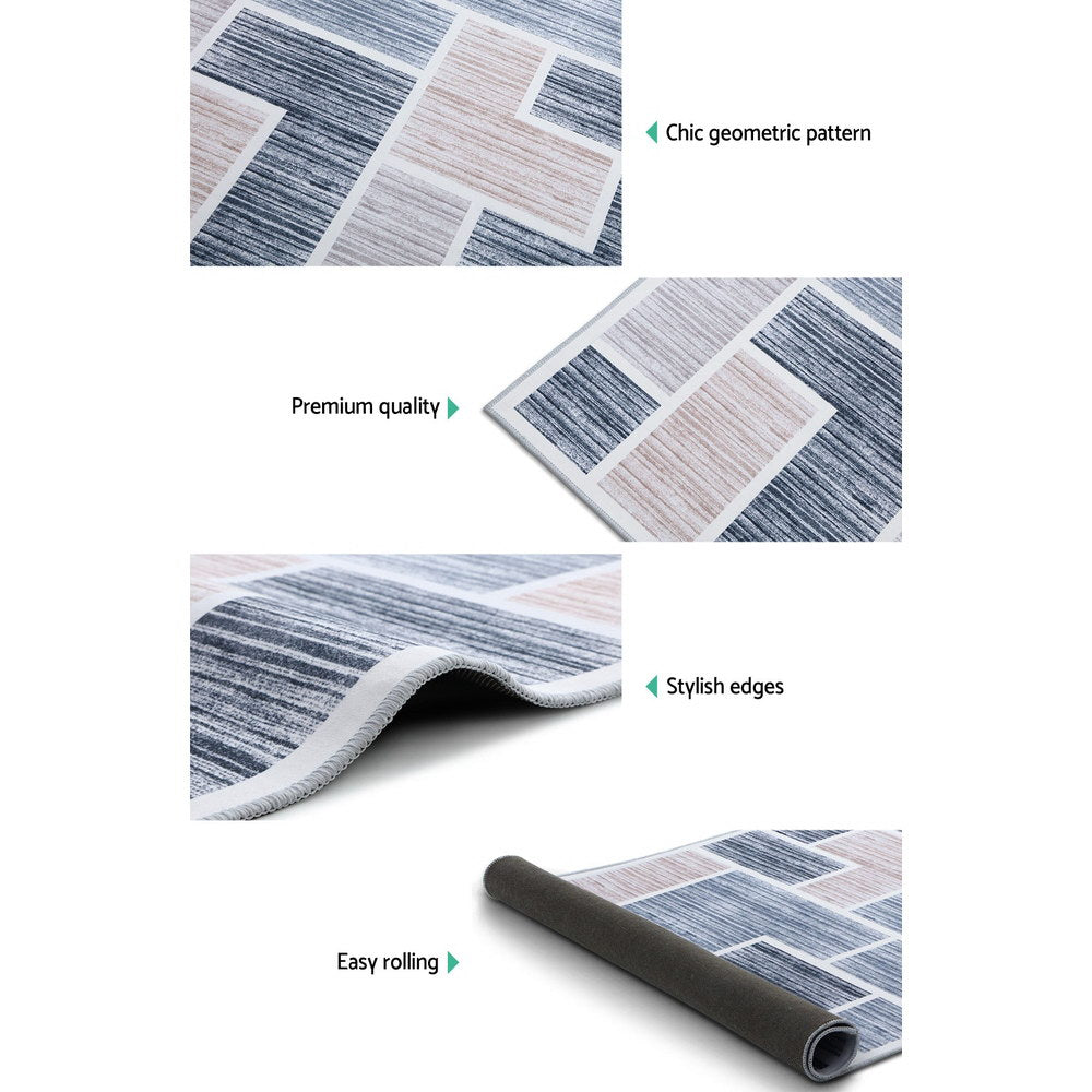 Artiss Floor Rugs 120x170 Short Pile Area Rug Large Modern Carpet Soft Grey Artiss