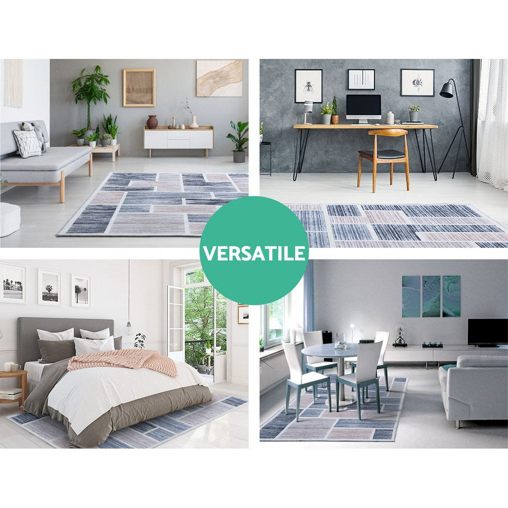 Artiss Floor Rugs 120x170 Short Pile Area Rug Large Modern Carpet Soft Grey Artiss