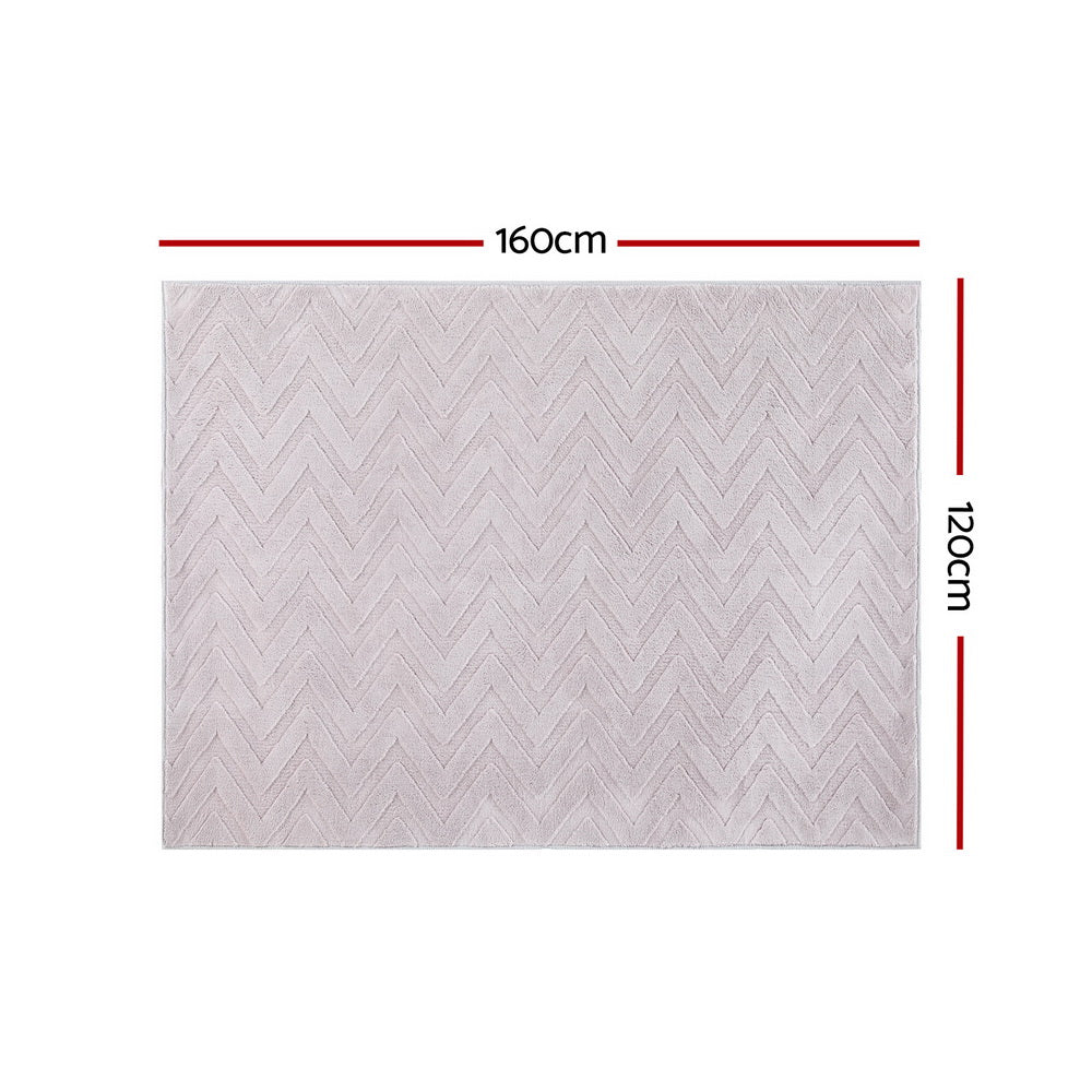 Artiss Floor Rugs 120x160cm Washable Area Mat Large Carpet Microfiber Ripple Artiss