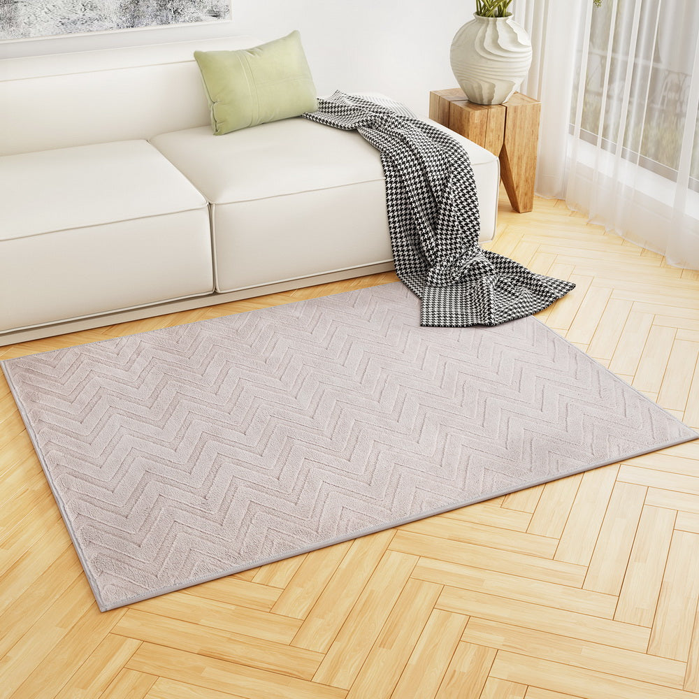 Artiss Floor Rugs 120x160cm Washable Area Mat Large Carpet Microfiber Ripple Artiss