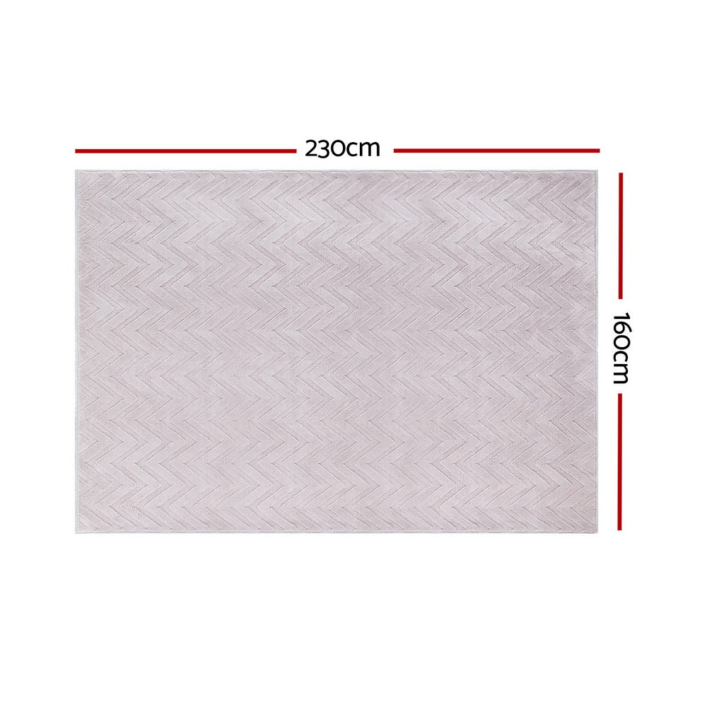 Artiss Floor Rugs 160x230cm Washable Area Mat Large Carpet Microfiber Ripple Artiss