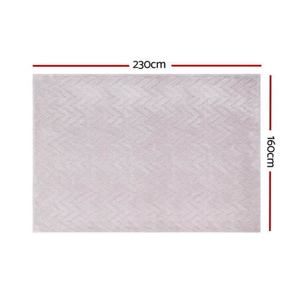 Artiss Floor Rugs 160x230cm Washable Area Mat Large Carpet Microfiber Ripple Artiss