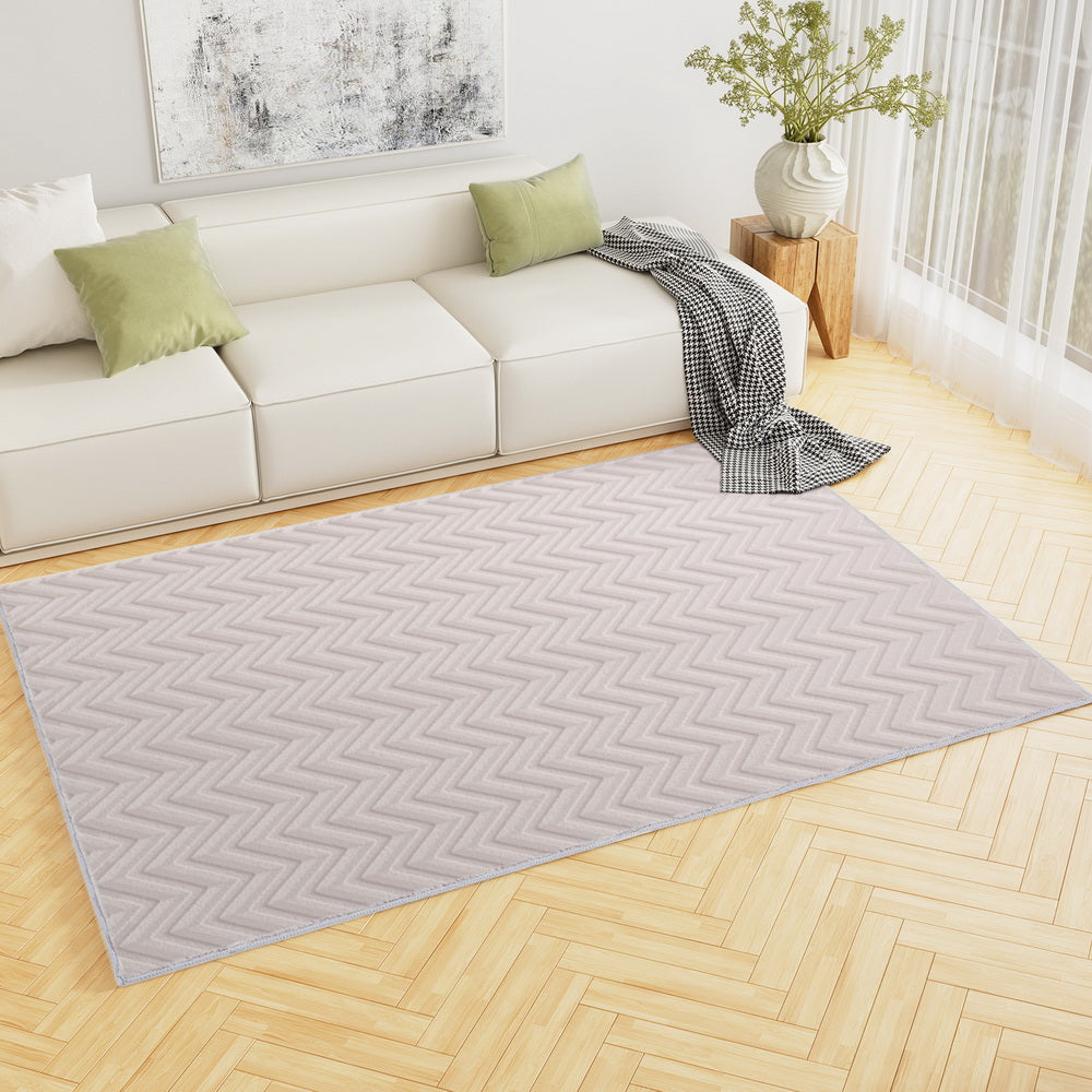 Artiss Floor Rugs 160x230cm Washable Area Mat Large Carpet Microfiber Ripple Artiss