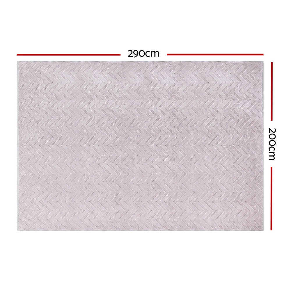 Artiss Floor Rugs 200x290cm Washable Area Mat Large Carpet Microfiber Ripple Artiss