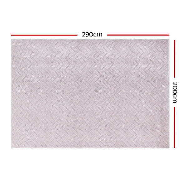 Artiss Floor Rugs 200x290cm Washable Area Mat Large Carpet Microfiber Ripple Artiss