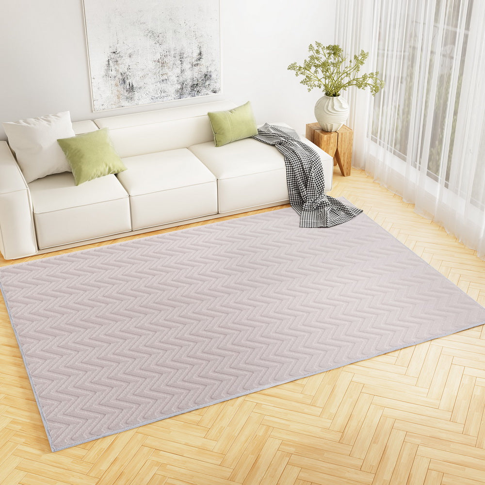 Artiss Floor Rugs 200x290cm Washable Area Mat Large Carpet Microfiber Ripple Artiss
