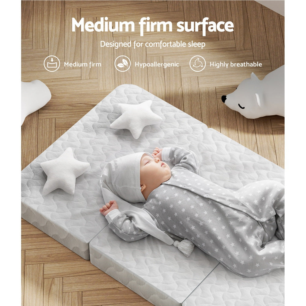 Giselle Foldable Mattress Portacot Foam Mattresses Travel Cot Baby Bamboo Cover Giselle Bedding