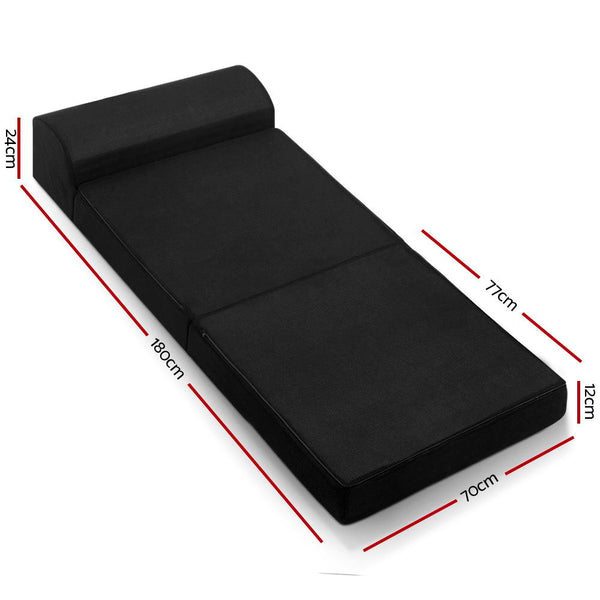 Giselle Bedding Folding Foam Mattress Mesh Fabric Black freeshipping - Awezingly