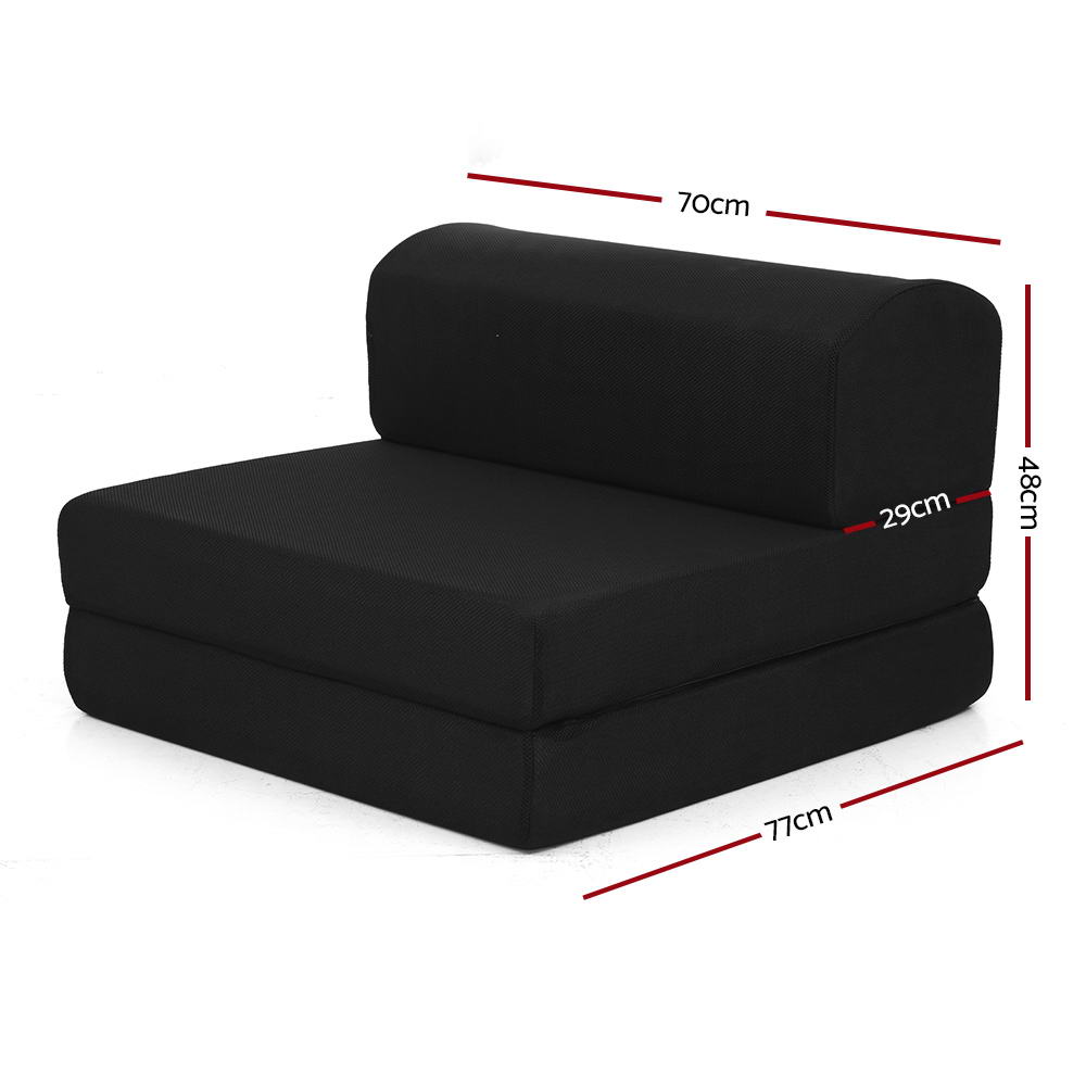 Giselle Bedding Folding Foam Mattress Mesh Fabric Black freeshipping - Awezingly