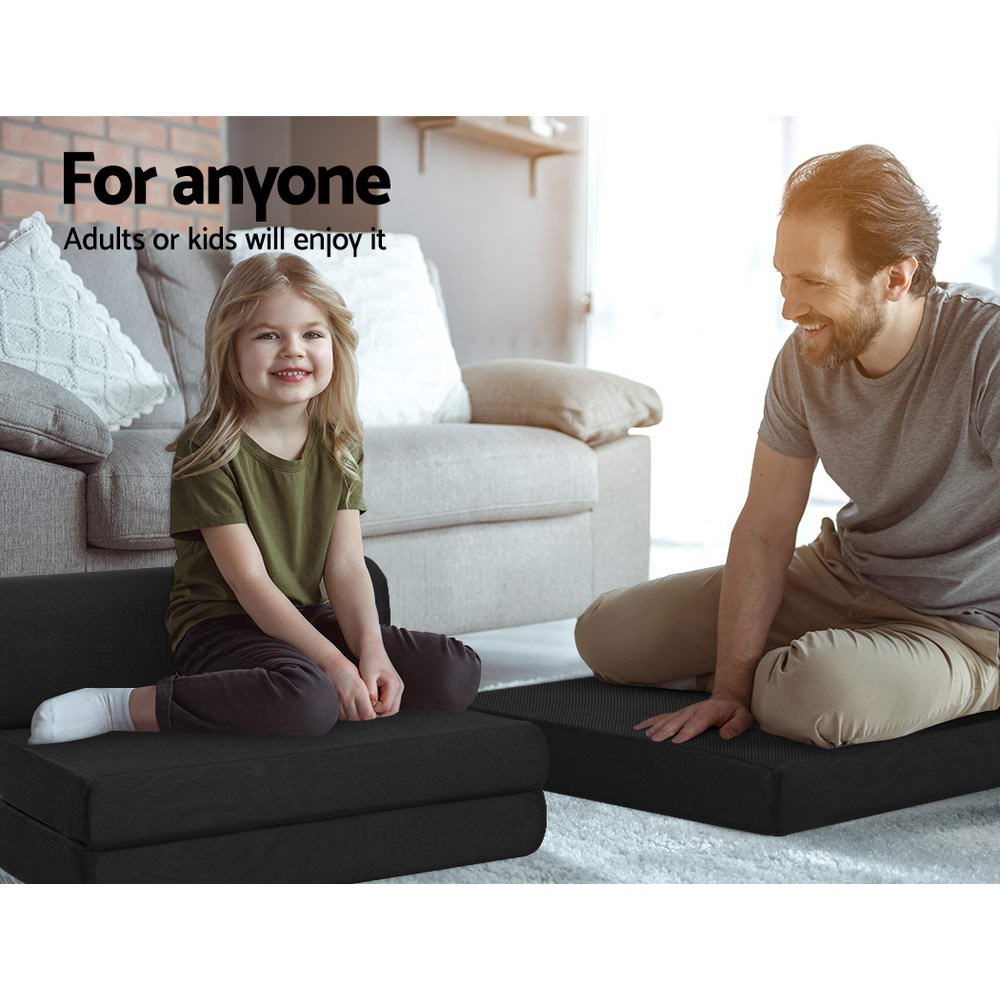 Giselle Bedding Folding Foam Mattress Mesh Fabric Black freeshipping - Awezingly