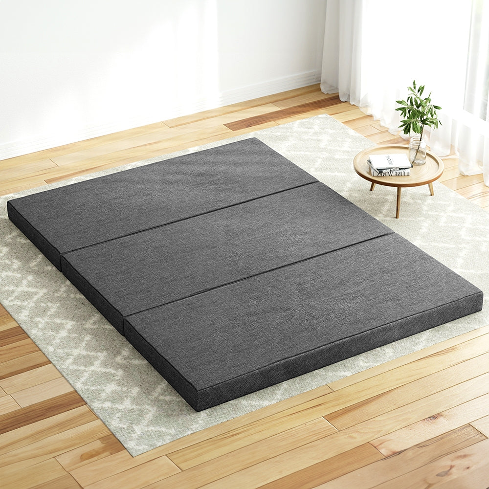 Giselle Bedding Foldable Mattress Folding Portable Bed Camping Mat Queen Grey Giselle Bedding