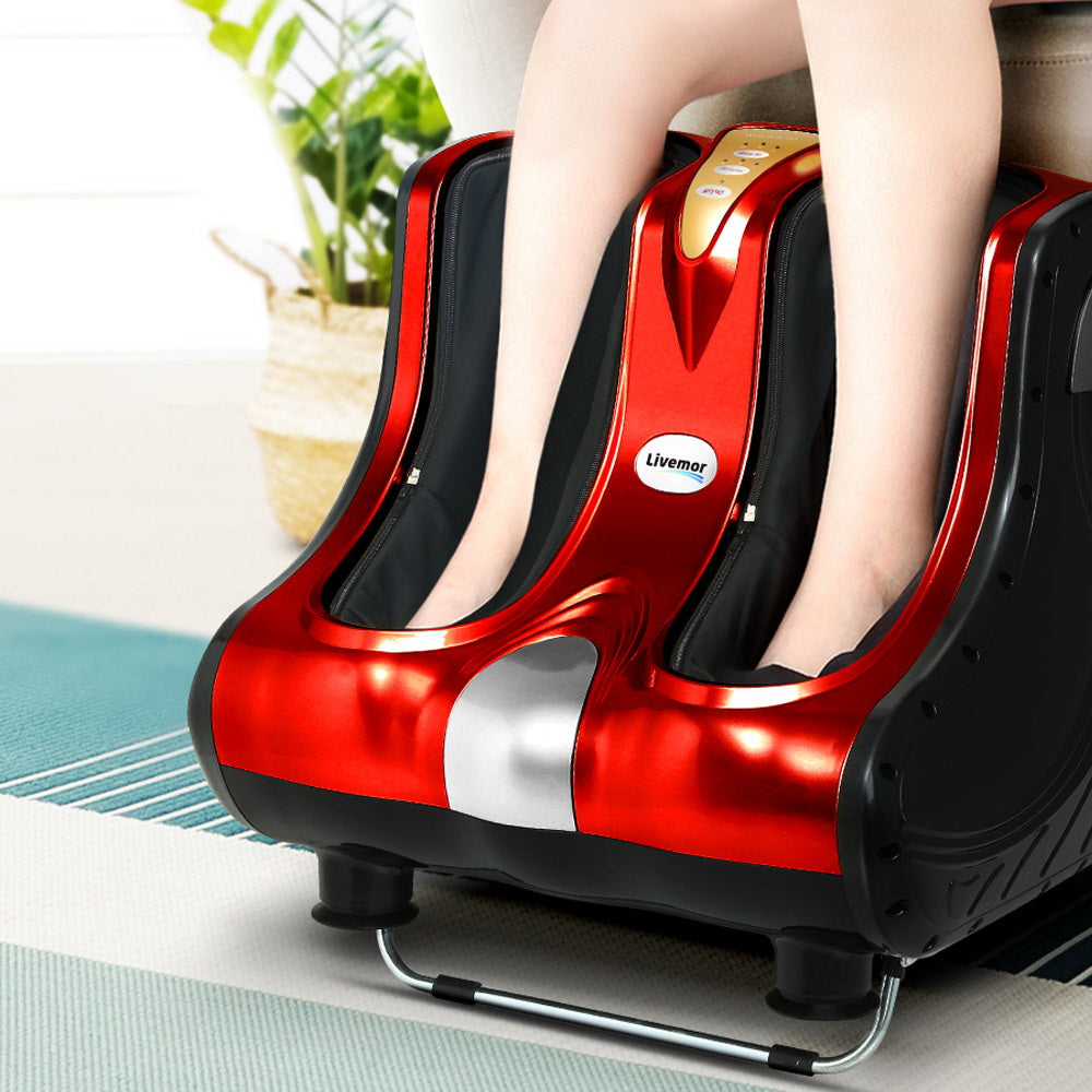 Livemor Foot Massager Shiatsu Ankle Calf Leg Massagers Circulation Enhancer Machine Red freeshipping - Awezingly