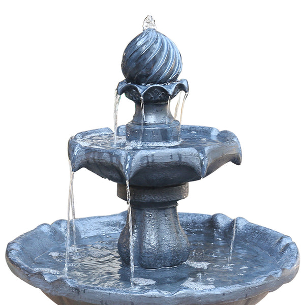 Gardeon 3 Tier Solar Powered Water Fountain - Black Gardeon