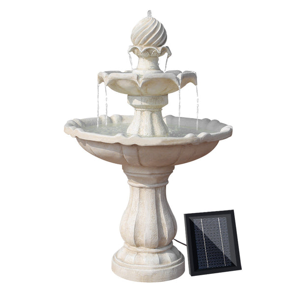 Gardeon 3 Tier Solar Powered Water Fountain - Ivory Gardeon
