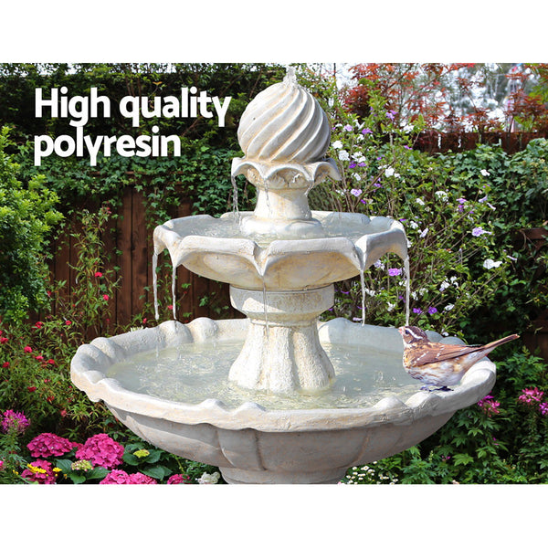 Gardeon 3 Tier Solar Powered Water Fountain - Ivory Gardeon