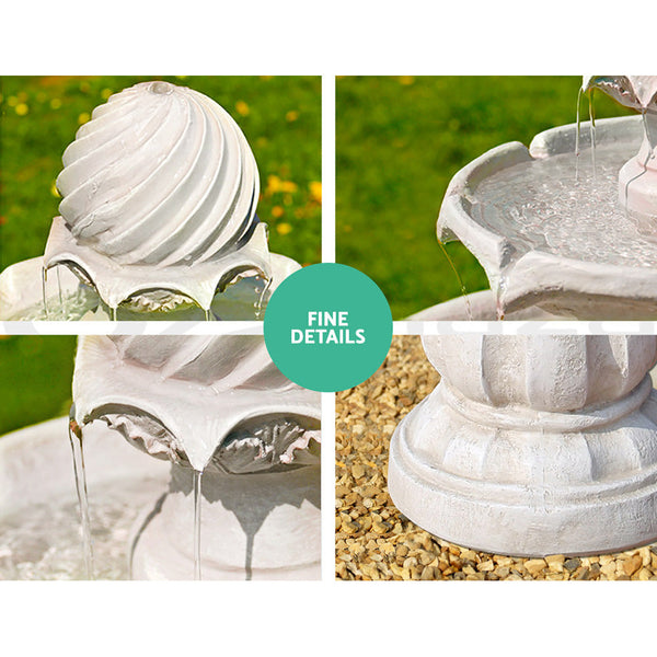 Gardeon 3 Tier Solar Powered Water Fountain - Ivory Gardeon