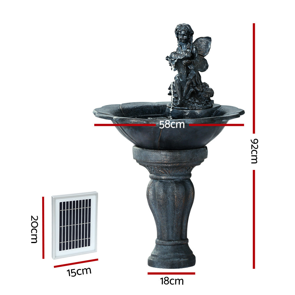 Gardeon Water Fountain Features Solar with LED Lights Outdoor Cascading Angel Gardeon