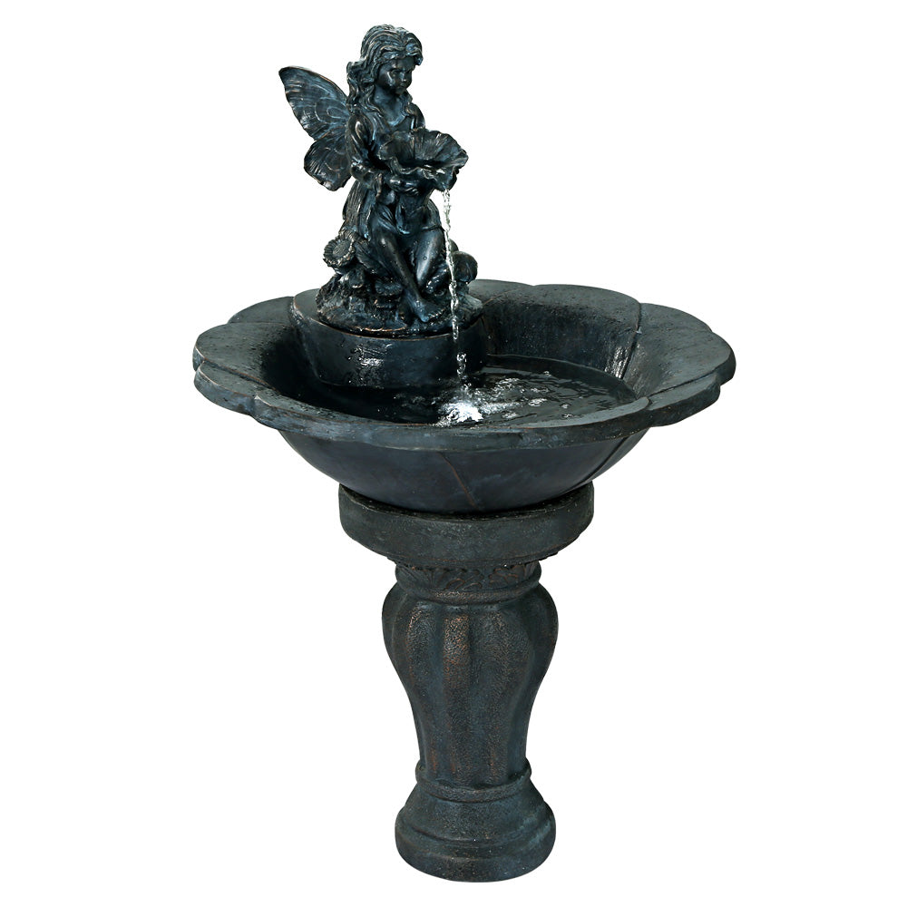 Gardeon Water Fountain Features Solar with LED Lights Outdoor Cascading Angel Gardeon