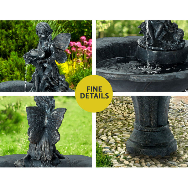 Gardeon Water Fountain Features Solar with LED Lights Outdoor Cascading Angel Gardeon