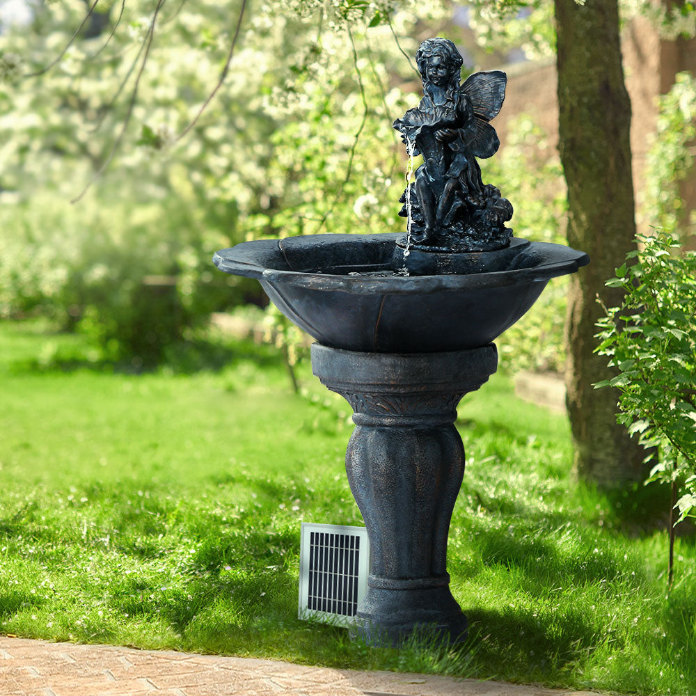 Gardeon Water Fountain Features Solar with LED Lights Outdoor Cascading Angel Gardeon