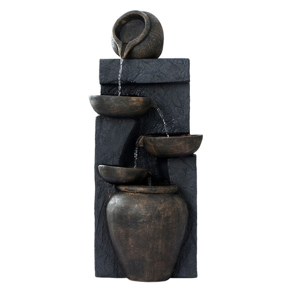 Gardeon Solar Water Fountain Features Outdoor 5 Tiered Cascading Bird Bath Gardeon