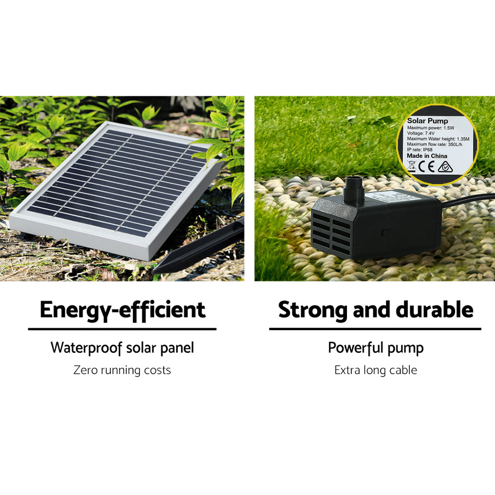 Gardeon Solar Water Fountain Features Outdoor 5 Tiered Cascading Bird Bath Gardeon