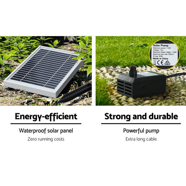 Gardeon Solar Water Fountain Features Outdoor 5 Tiered Cascading Bird Bath Gardeon