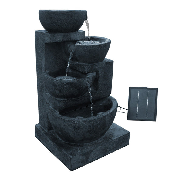 Gardeon 4 Tier Solar Powered Water Fountain with Light - Blue Gardeon