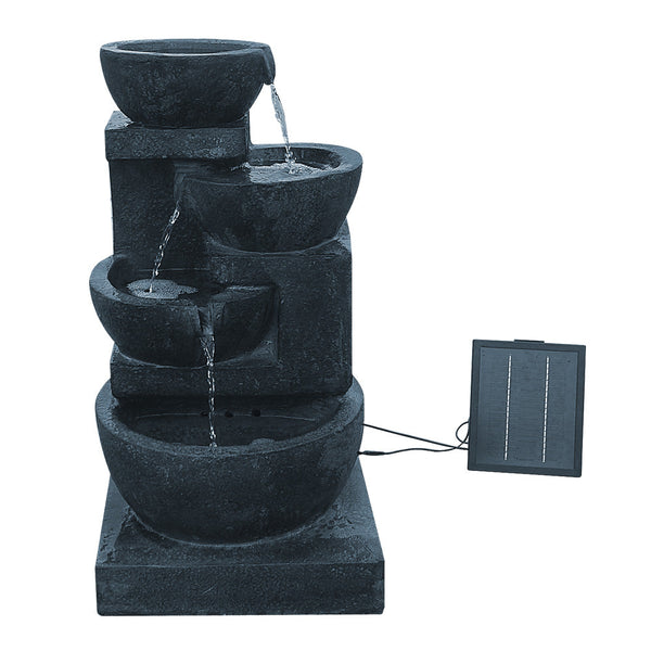 Gardeon 4 Tier Solar Powered Water Fountain with Light - Blue Gardeon