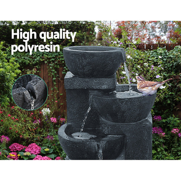 Gardeon 4 Tier Solar Powered Water Fountain with Light - Blue Gardeon