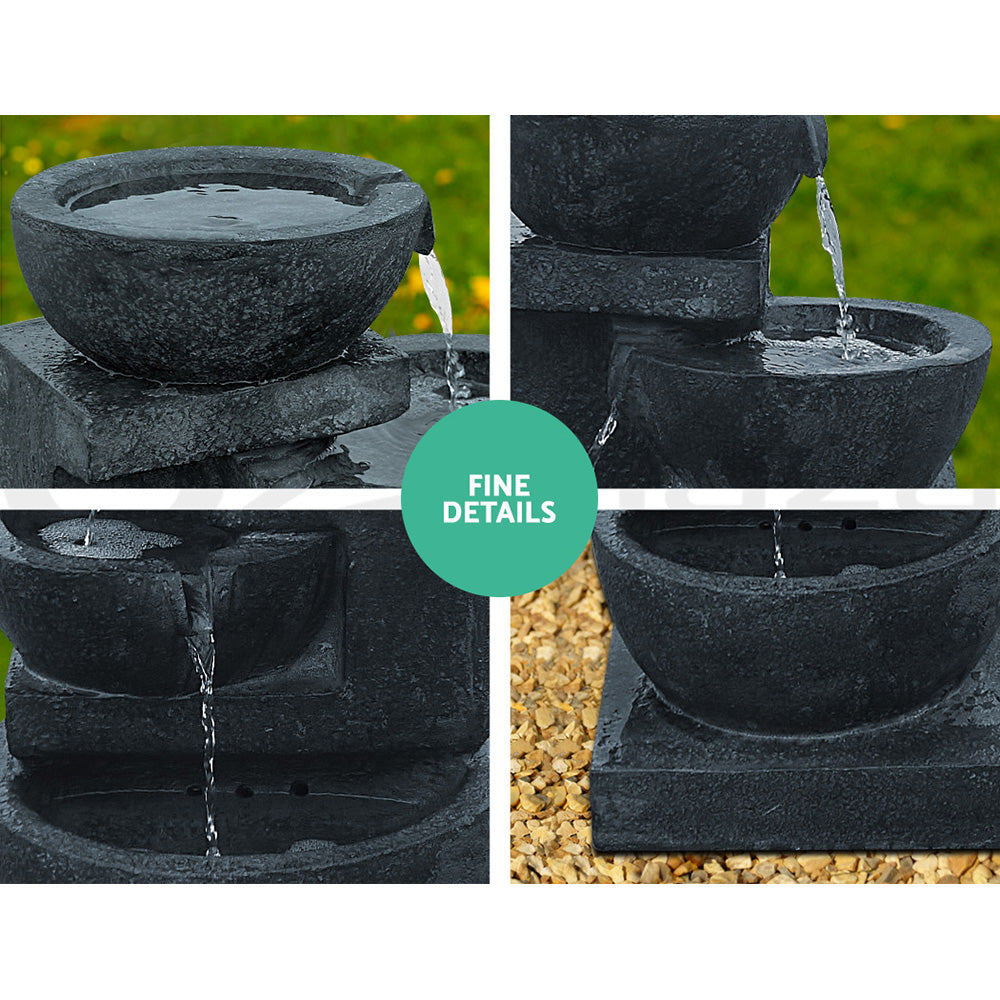 Gardeon 4 Tier Solar Powered Water Fountain with Light - Blue Gardeon