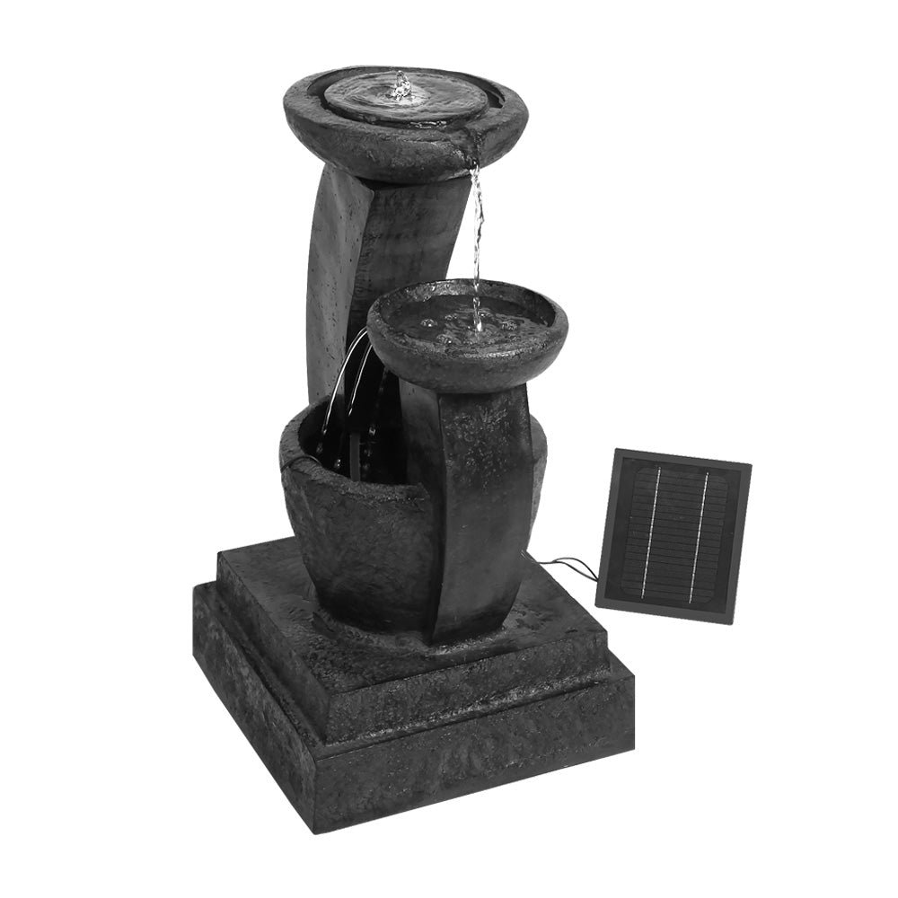 Gardeon 3 Tier Solar Powered Water Fountain with Light - Blue Gardeon