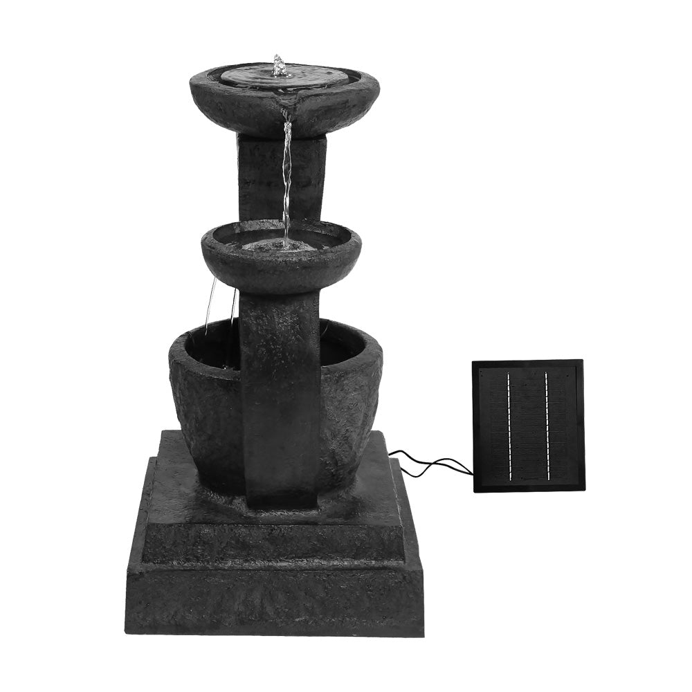Gardeon 3 Tier Solar Powered Water Fountain with Light - Blue Gardeon