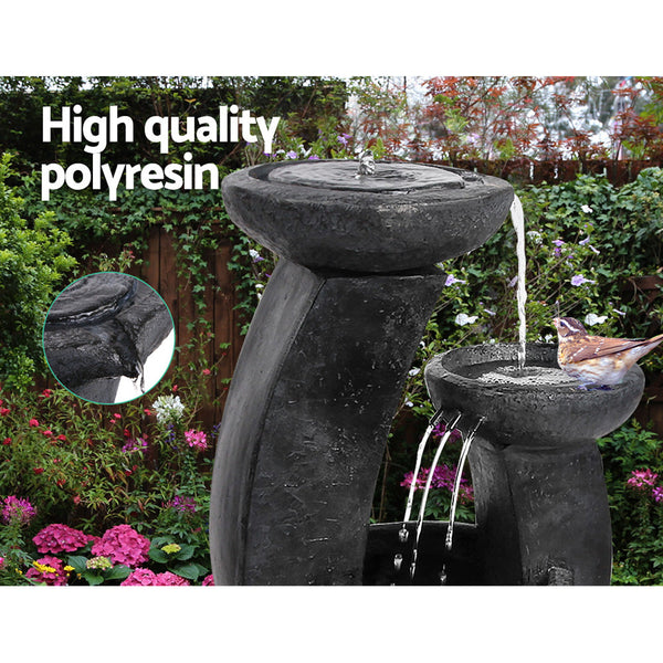Gardeon 3 Tier Solar Powered Water Fountain with Light - Blue Gardeon