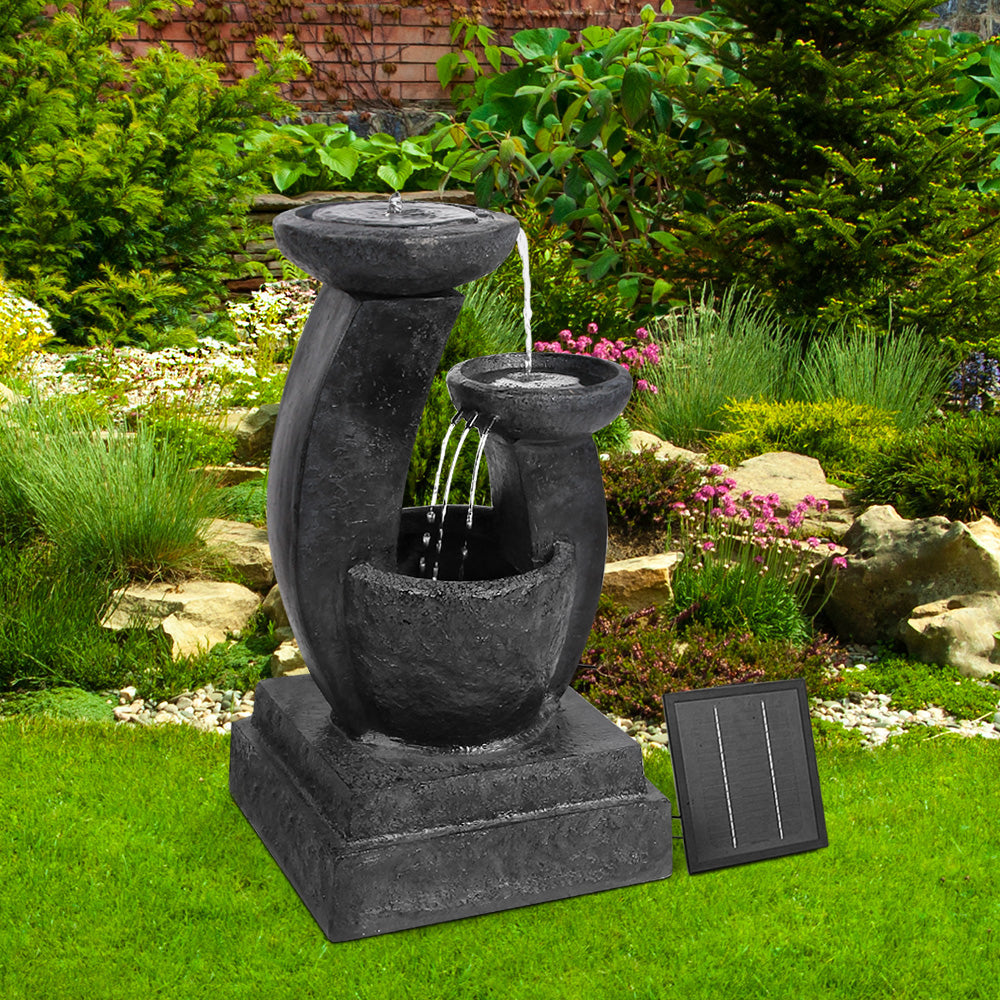 Gardeon 3 Tier Solar Powered Water Fountain with Light - Blue Gardeon
