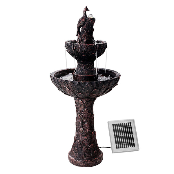 Gardeon Water Solar Fountain Outdoor Bird Bath Peacock Cascading freeshipping - Awezingly