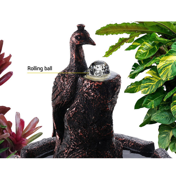 Gardeon Water Solar Fountain Outdoor Bird Bath Peacock Cascading freeshipping - Awezingly