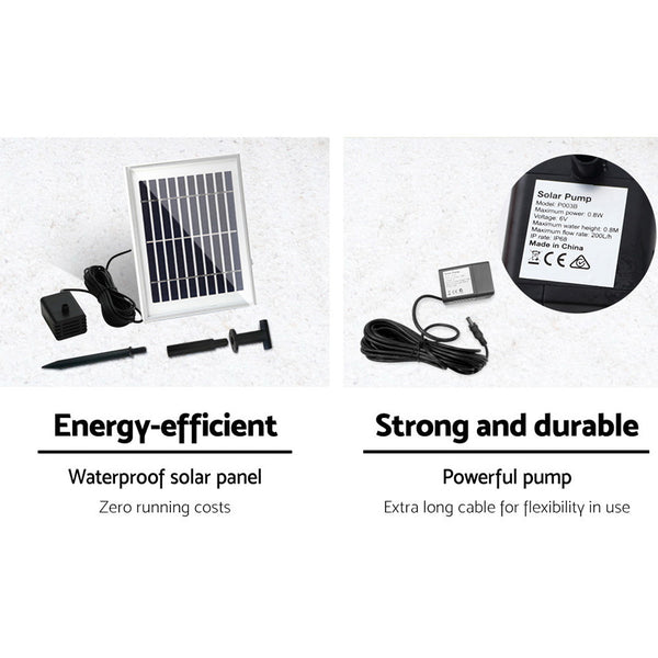 Gardeon Water Solar Fountain Outdoor Bird Bath Peacock Cascading freeshipping - Awezingly