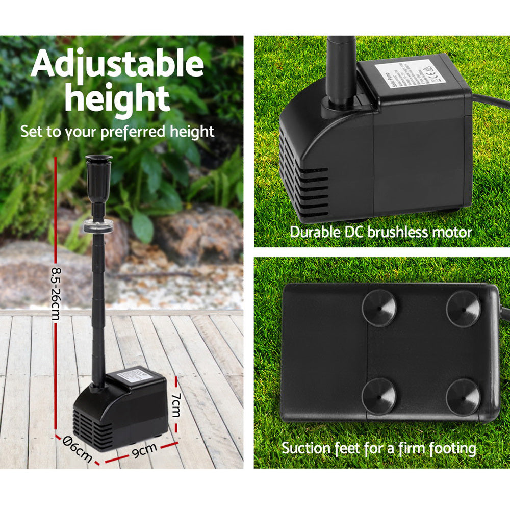 Gardeon Solar Pond Pump Powered Water Fountain Outdoor Submersible Filter 6.6FT Gardeon