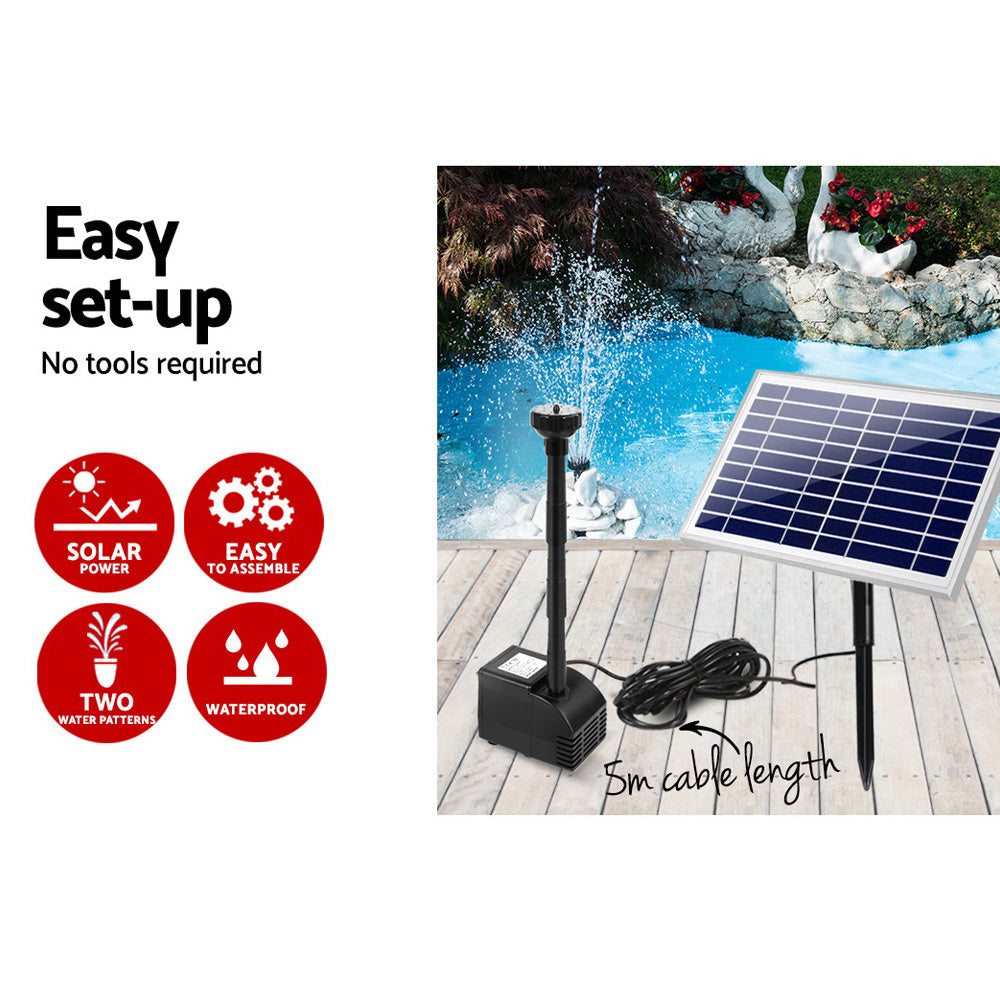Gardeon Solar Pond Pump Powered Water Fountain Outdoor Submersible Filter 6.6FT Gardeon
