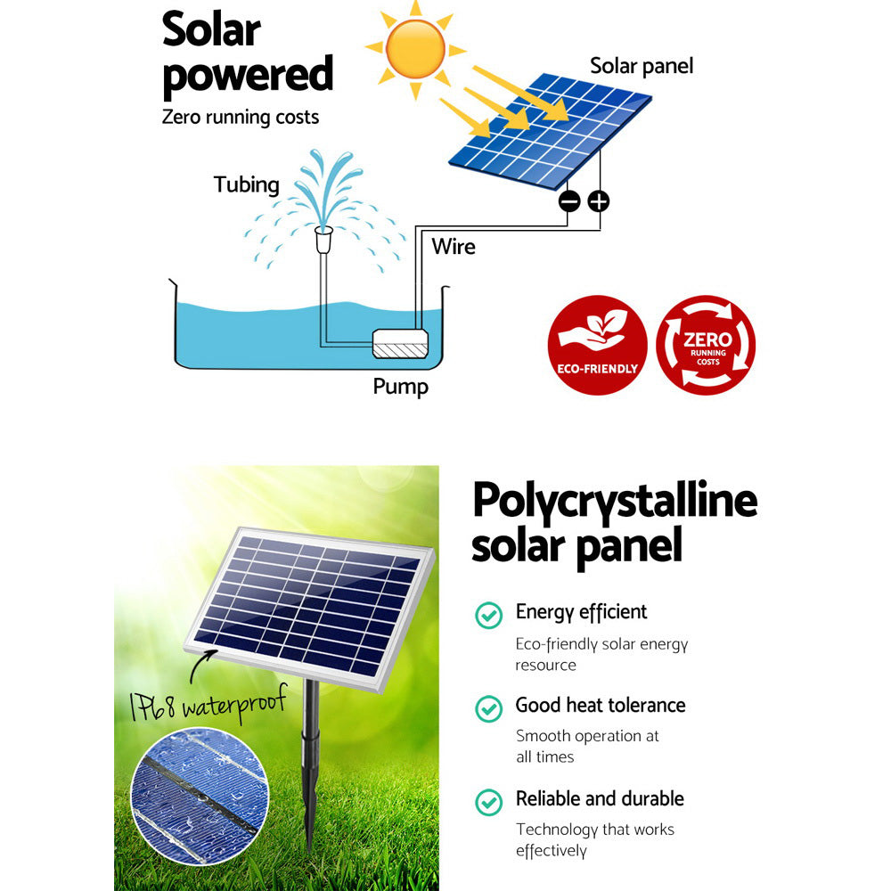 Gardeon Solar Pond Pump Powered Water Fountain Outdoor Submersible Filter 6.6FT Gardeon
