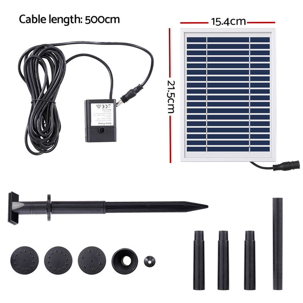 Gardeon Solar Pond Pump Submersible Powered Garden Pool Water Fountain Kit 4.4FT Gardeon