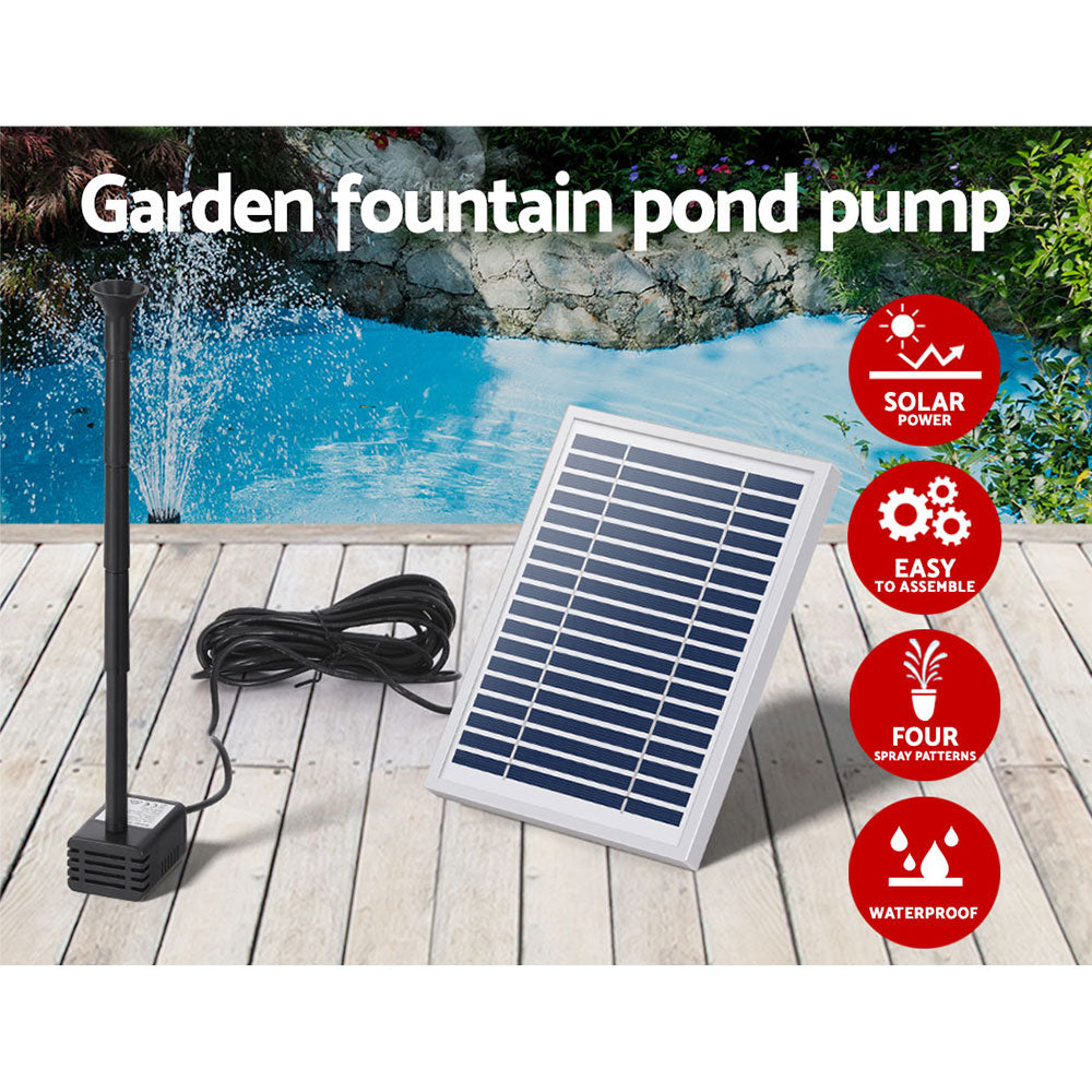 Gardeon Solar Pond Pump Submersible Powered Garden Pool Water Fountain Kit 4.4FT Gardeon